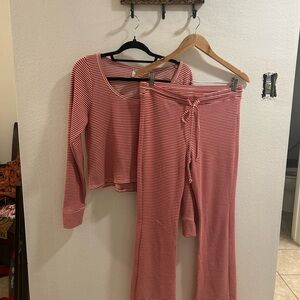 Hollister Red Striped Women's Pajama Set